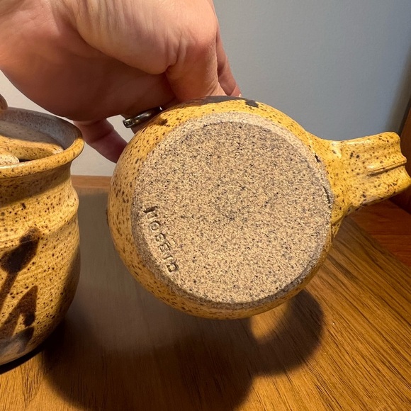 Gibson pottery made in England, vintage retro sugar and creamer set handmade - Picture 10 of 11